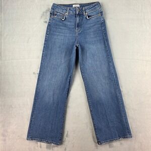 Zara Woman Premium Denim Collection Blue‎ Wide Leg High Rise Jeans Size 2 MEX 24